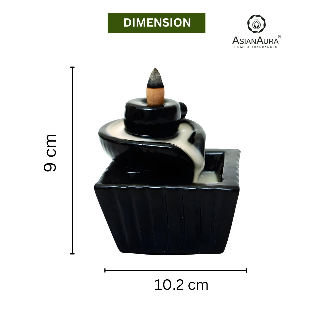 Shivling Ceramic Backflow Fountain Burner with 50 Scented Cones