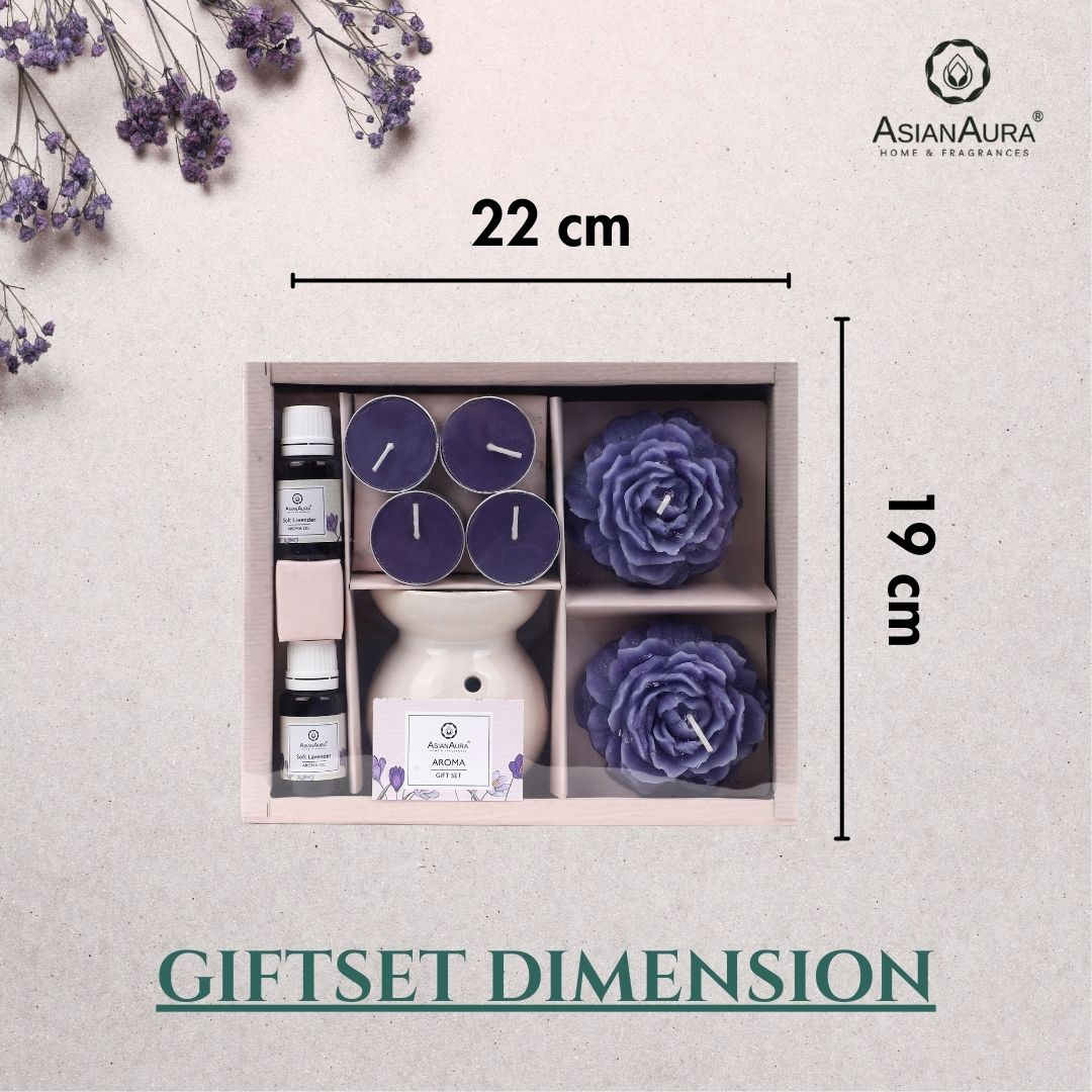 Candle Aroma Diffuser Giftset with Floater Candles | Lavender Fragrance