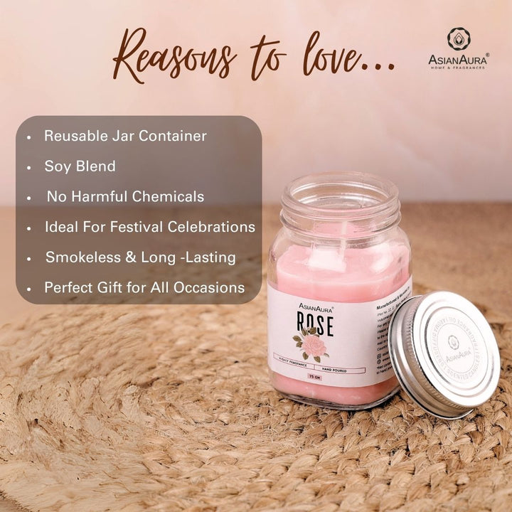 Handle Jar Scented Candle - Rose