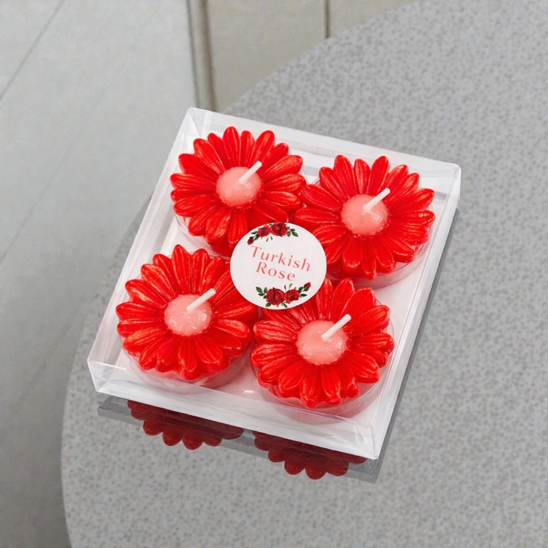 VALENTINE DAISY BLOOM CANDLE PACK OF 4
