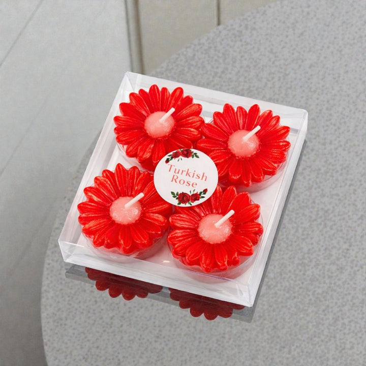 VALENTINE DAISY BLOOM CANDLE PACK OF 4