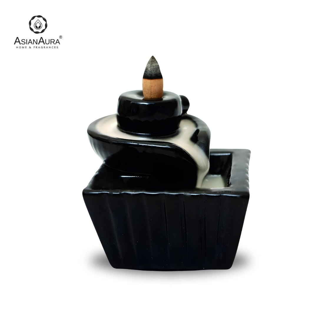 Shivling Ceramic Backflow Fountain Burner with 50 Scented Cones