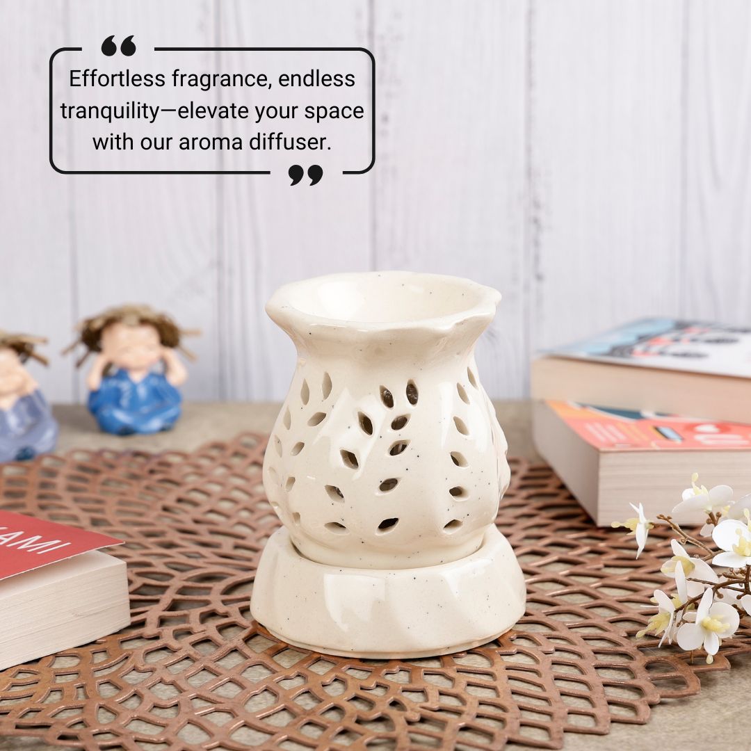 Curved Vase Electric Diffuser - White