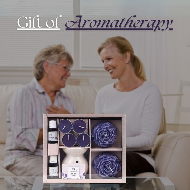 Candle Aroma Diffuser Giftset with Floater Candles | Lavender Fragrance