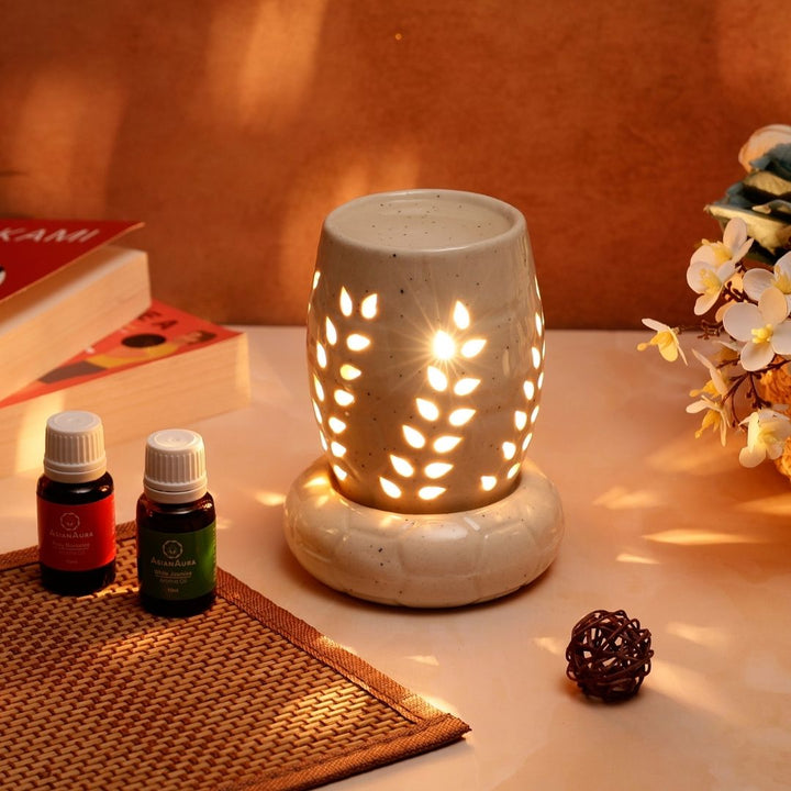 Oval Vase Shaped Electric Diffuser - White