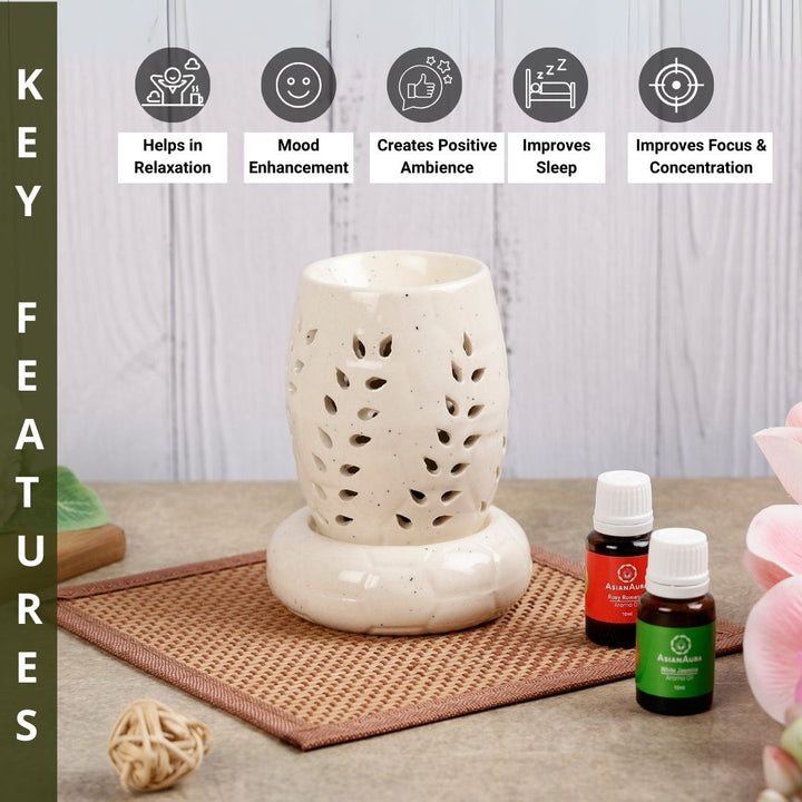 Oval Vase Shaped Electric Diffuser - White