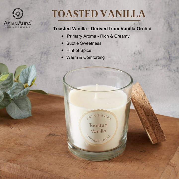 Toasted Vanilla Glass Jar Candle