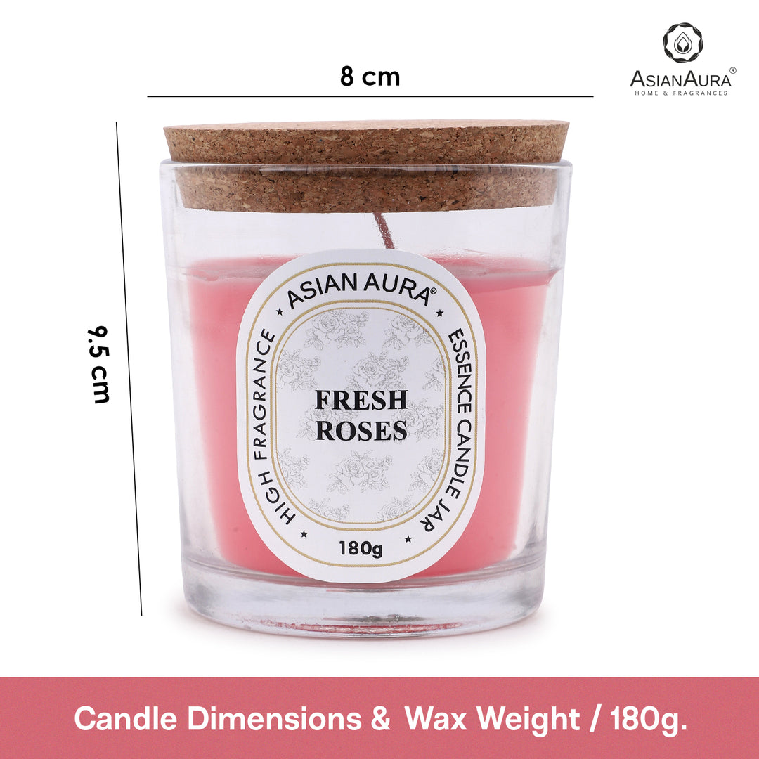 Jar Candle with Wooden Lid - Fresh Rose