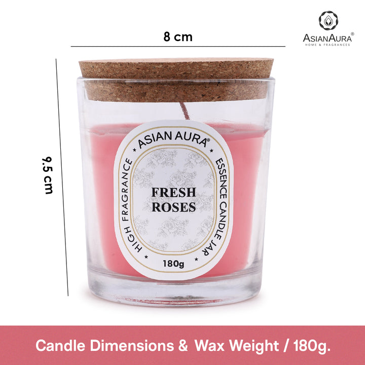 Jar Candle with Wooden Lid - Fresh Rose