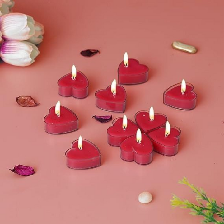 Heart Shaped Acrylic T-Light Candle (Pack of 20)