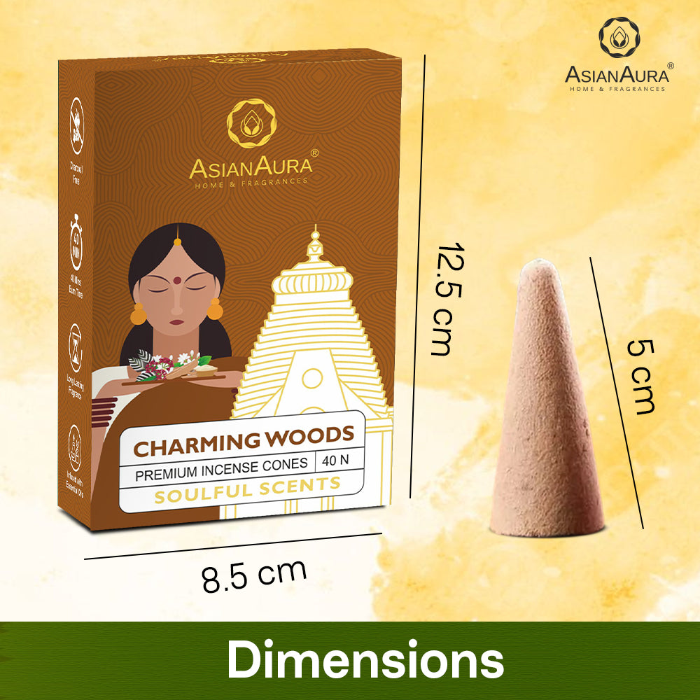Premium Incense Cones - Charming Woods (40N)