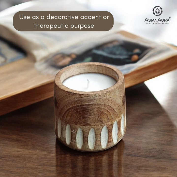 Scented Wooden Candle - Vanilla Fragrance