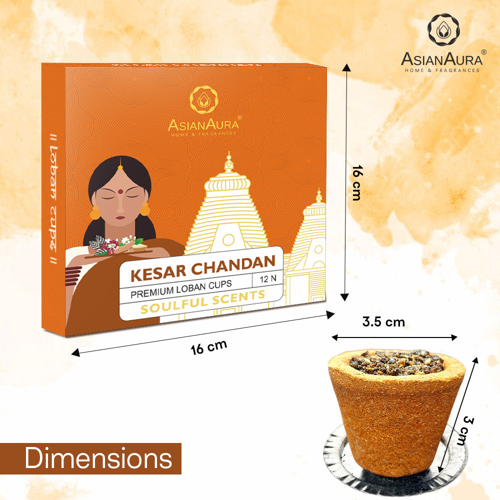 Premium Loban Cups - Kesar Chandan (12N)