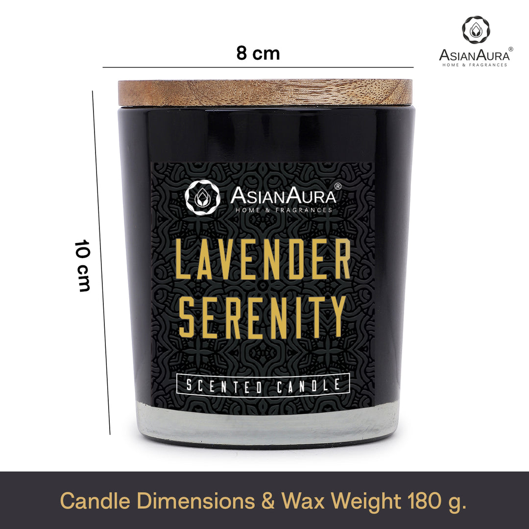 Black Jar Candle with Wooden Lid  - Lavender Serenity