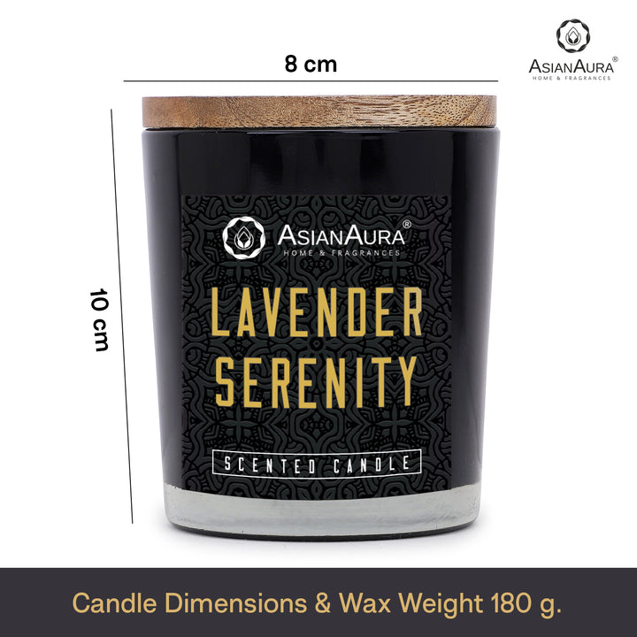 Black Jar Candle with Wooden Lid  - Lavender Serenity
