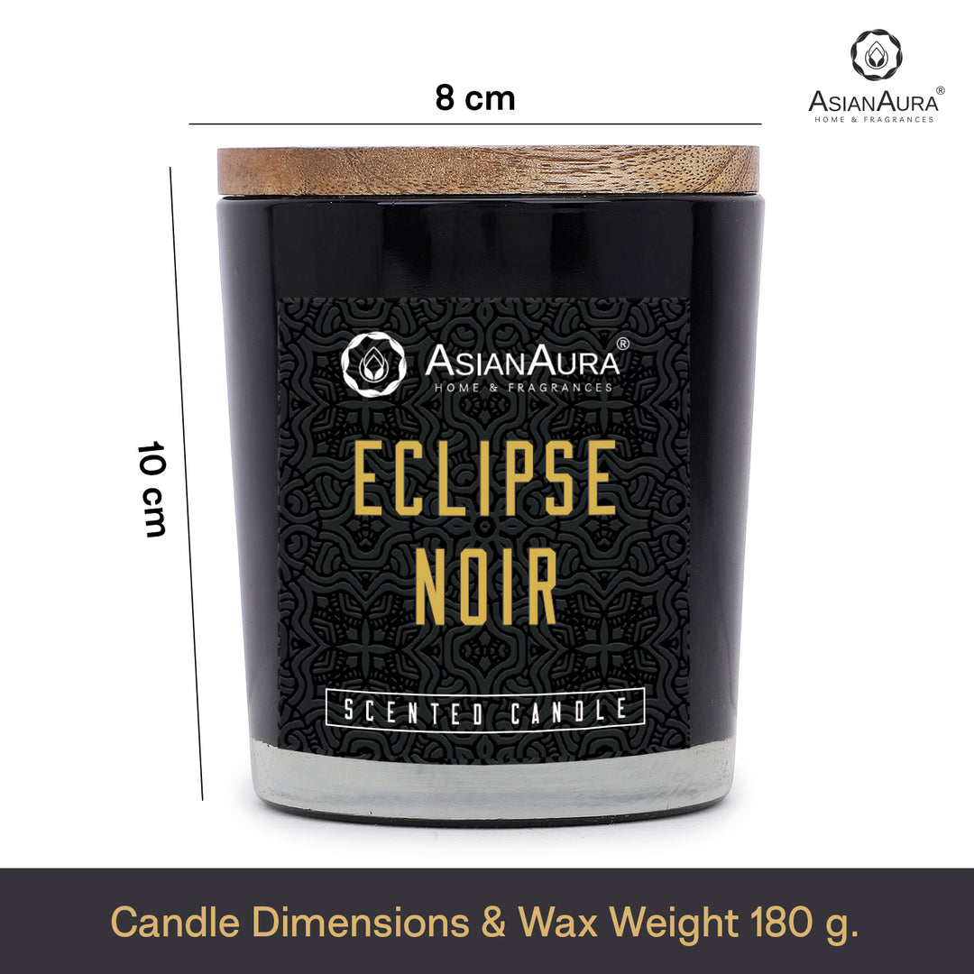Black Jar Candle with Wooden Lid  - Eclipse Noir