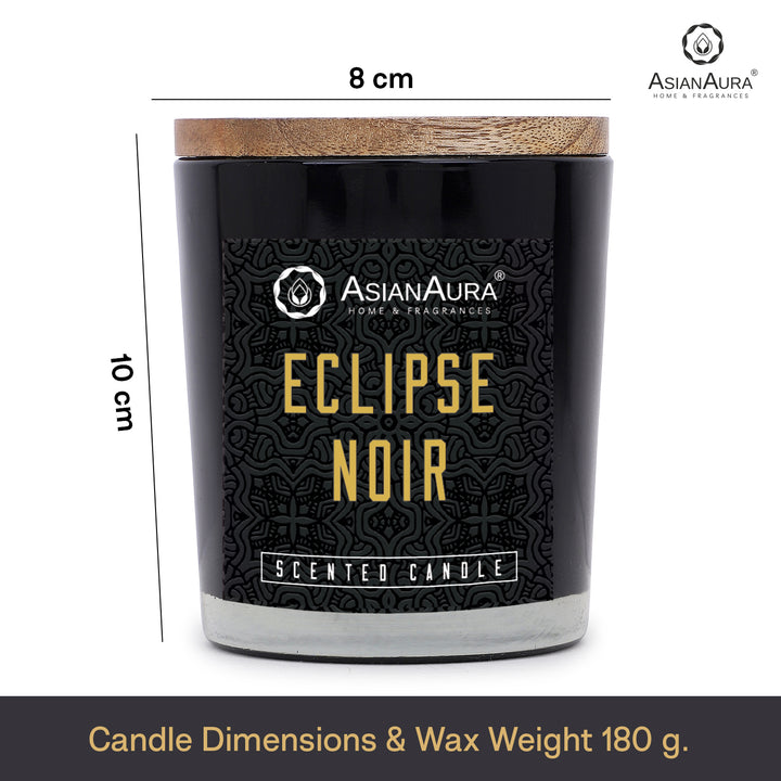 Black Jar Candle with Wooden Lid  - Eclipse Noir