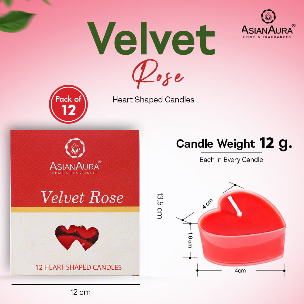 Velvet Rose Heart Shaped Candle