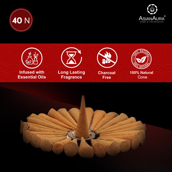 Premium Incense Cones - Fresh Rose (40N)