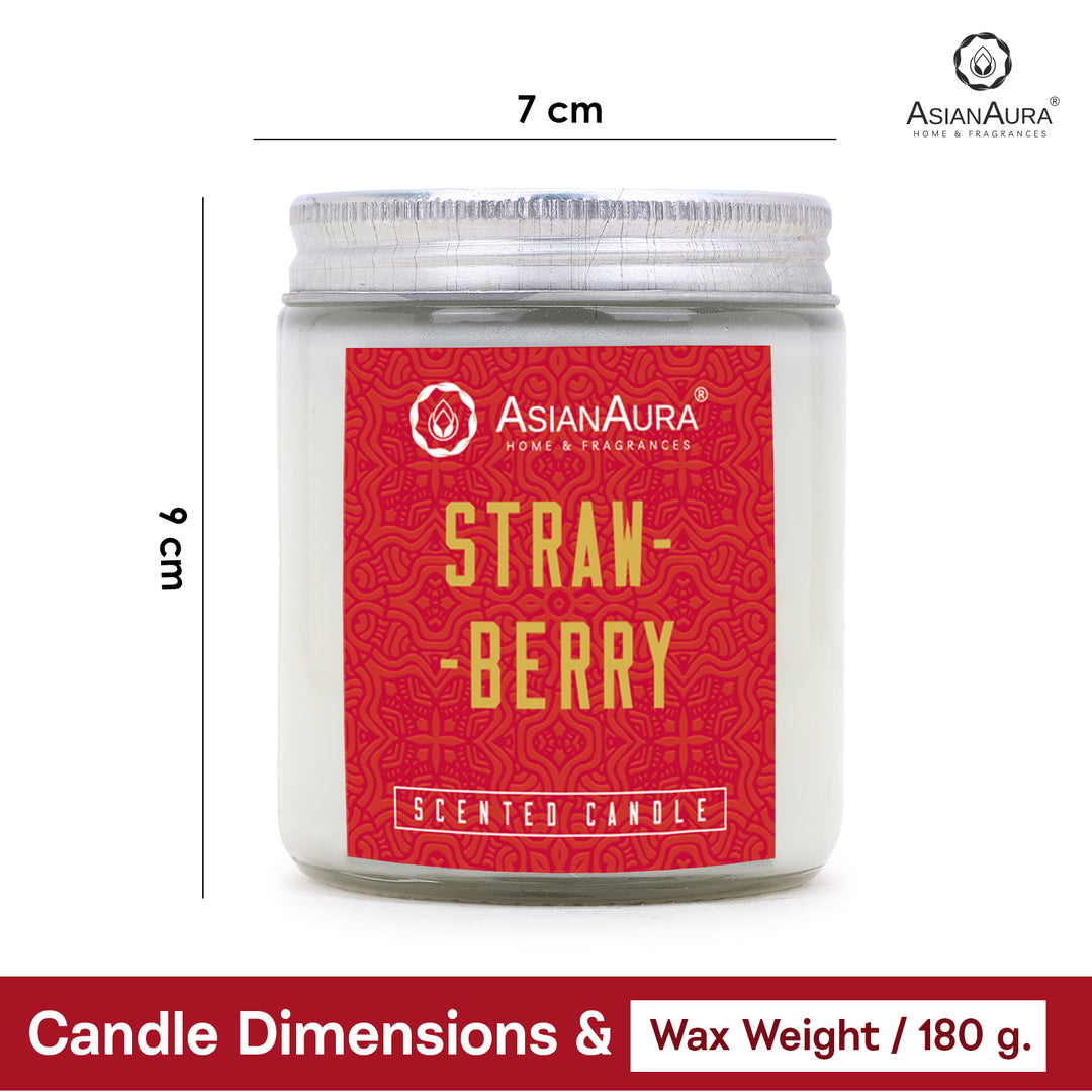White Screw Jar Candle - Strawberry