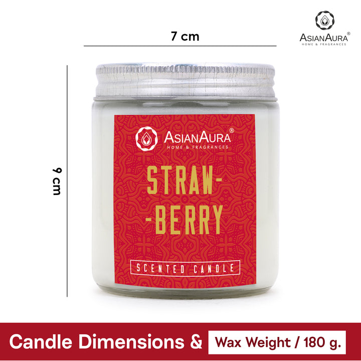 White Screw Jar Candle - Strawberry