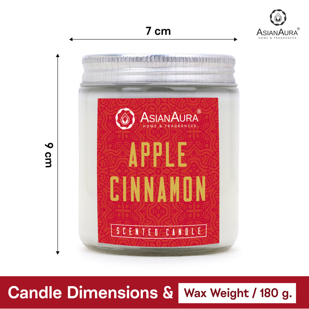 White Screw Jar Candle - Apple Cinnamon