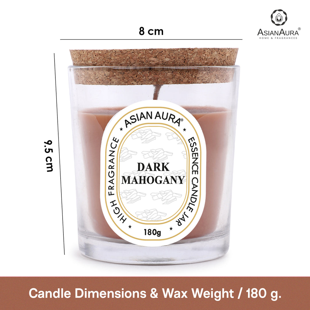 Jar Candle with Wooden Lid - Dark Mahogany