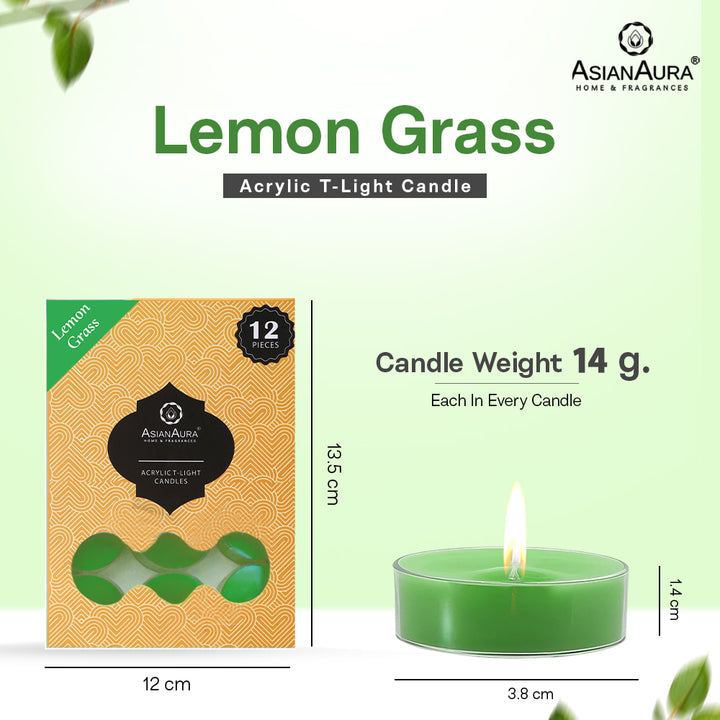 Lemongrass T-Light Candles - Pack of 12