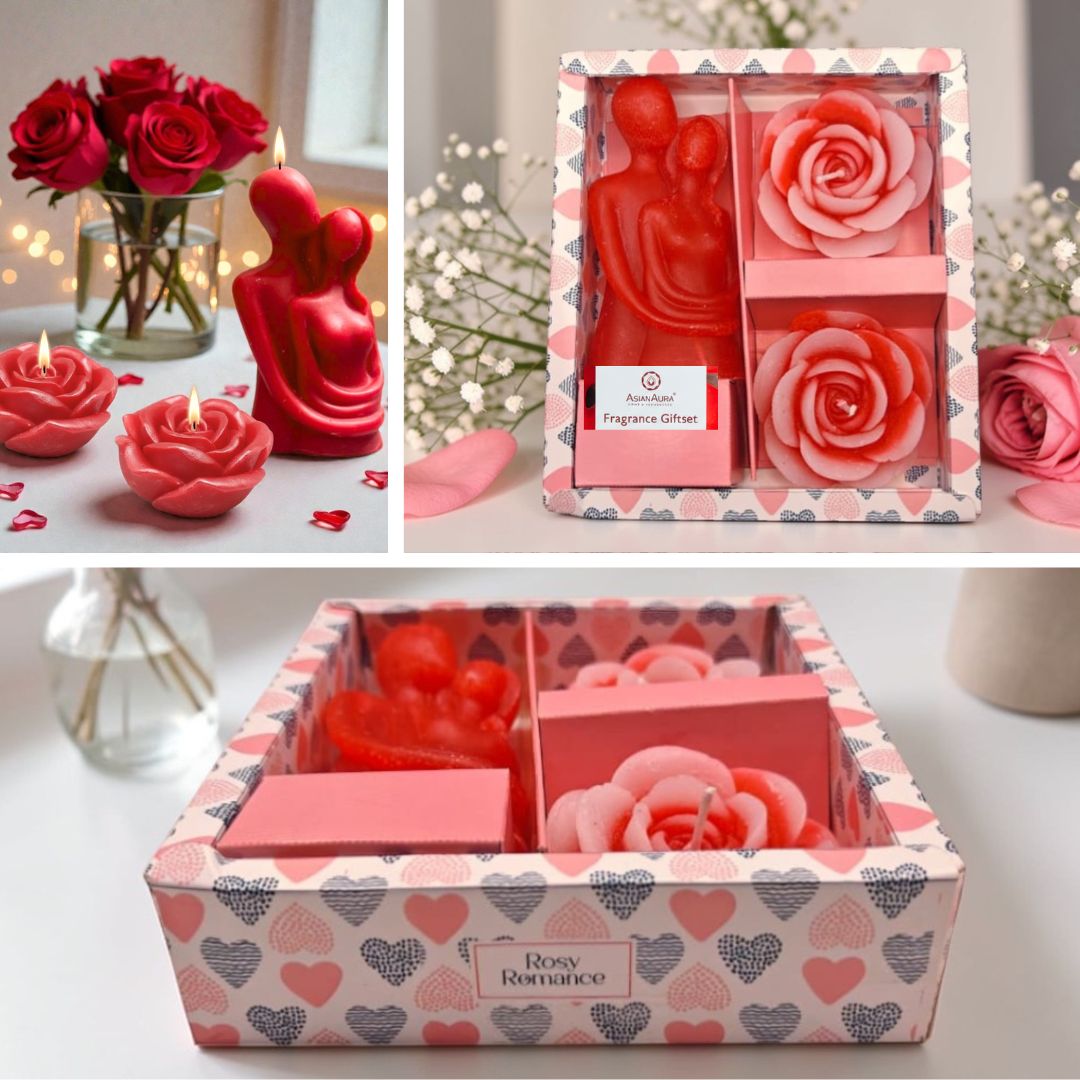 COUPLE BLOOM CANDLE SET PACK OF 3
