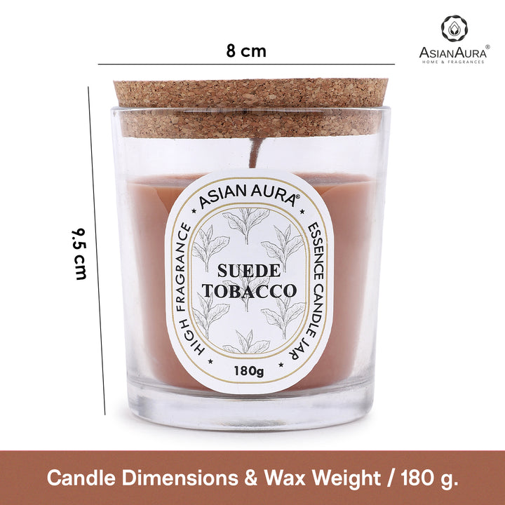 Jar Candle with Wooden Lid - Suede Tobacco