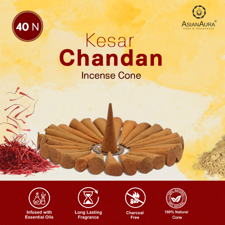 Premium Incense Cones -Kesar Chandan (40N)