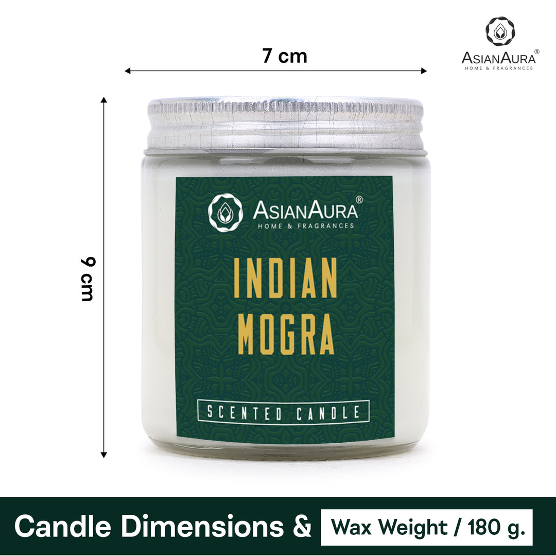 White Screw Jar Candle - Indian Mogra