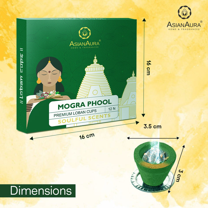 Premium Loban Cups - Mogra Phool (12N)