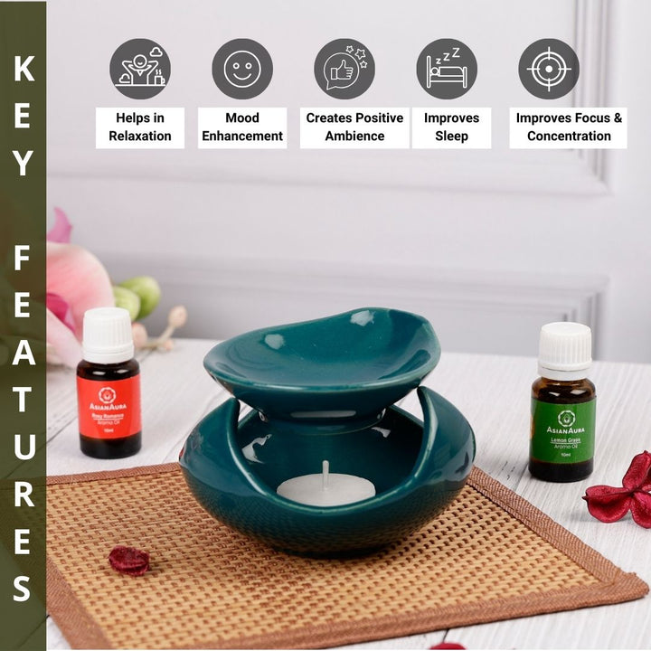 Shell Candle Diffuser - Teal Green