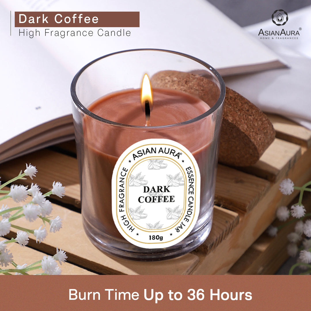 Jar Candle with Wooden Lid - Dark Coffee