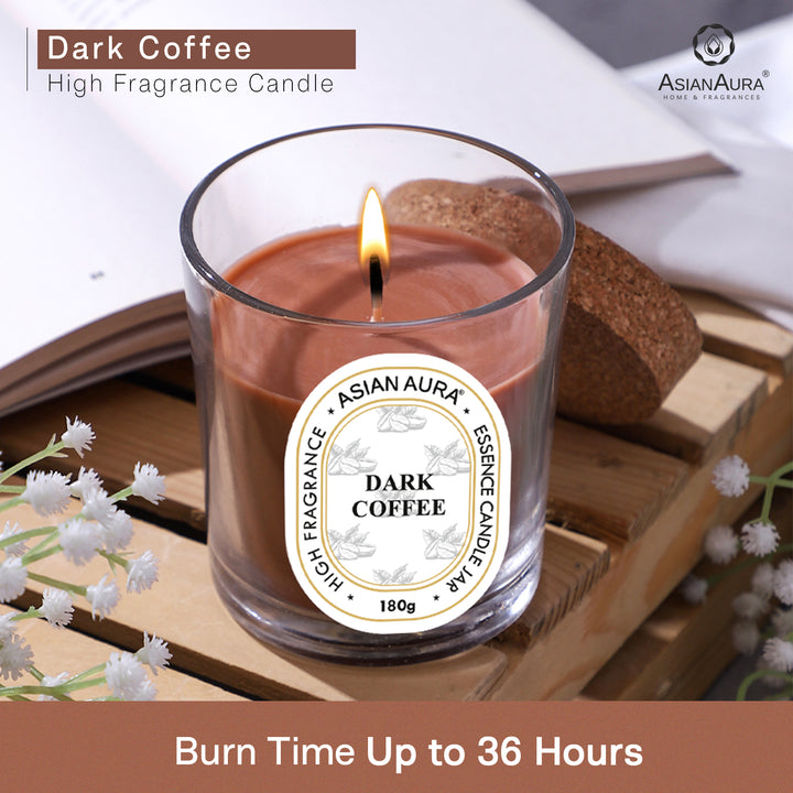 Jar Candle with Wooden Lid - Dark Coffee