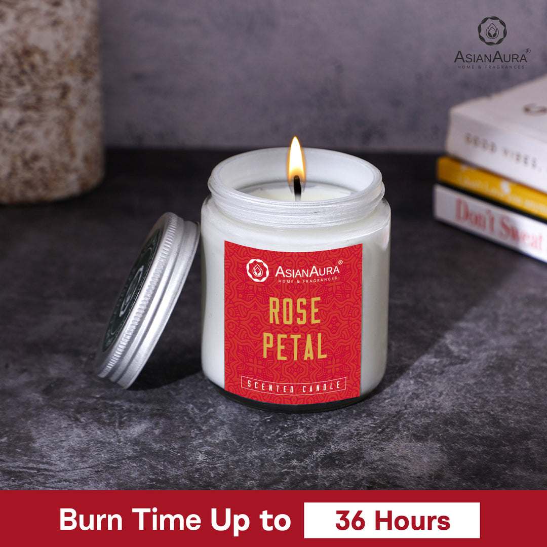 White Screw Jar Candle - Rose Petal