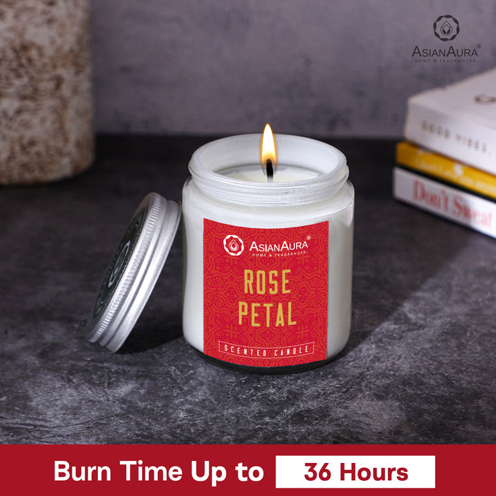 White Screw Jar Candle - Rose Petal