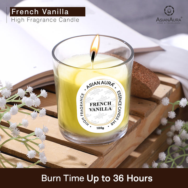 Jar Candle with Wooden Lid - French Vanilla