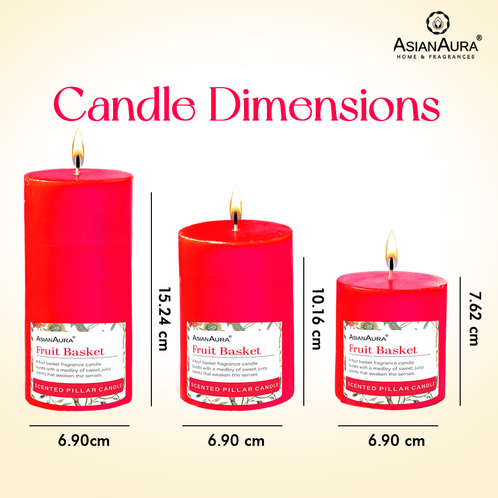 Fruit Basket Pillar Candle (Pack of 3)