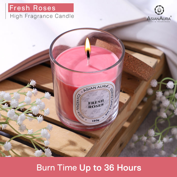 Jar Candle with Wooden Lid - Fresh Rose