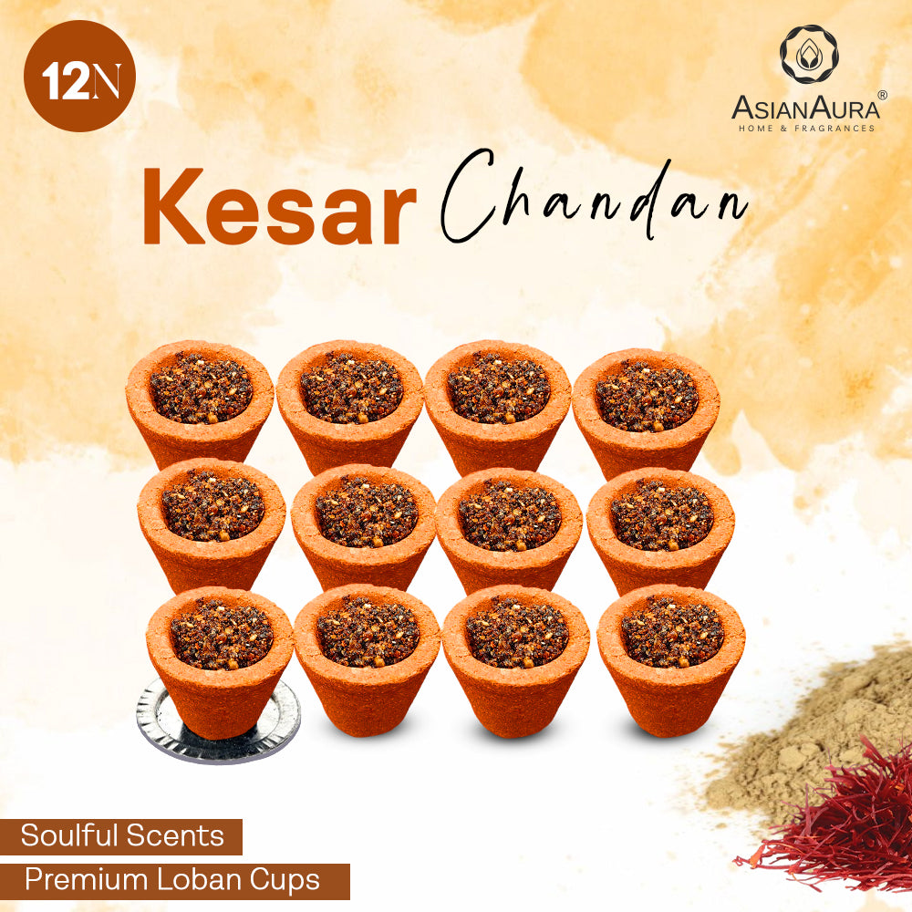 Premium Loban Cups - Kesar Chandan (12N)
