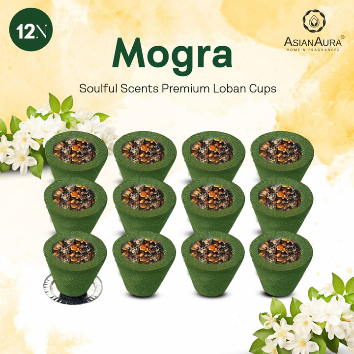 Premium Loban Cups - Mogra Phool (12N)