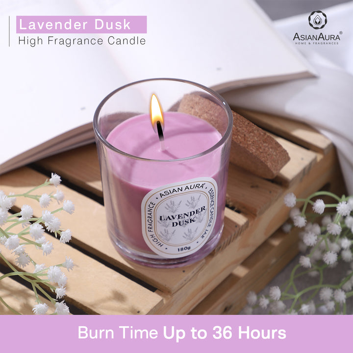 Jar Candle with Wooden Lid - Lavender Dusk