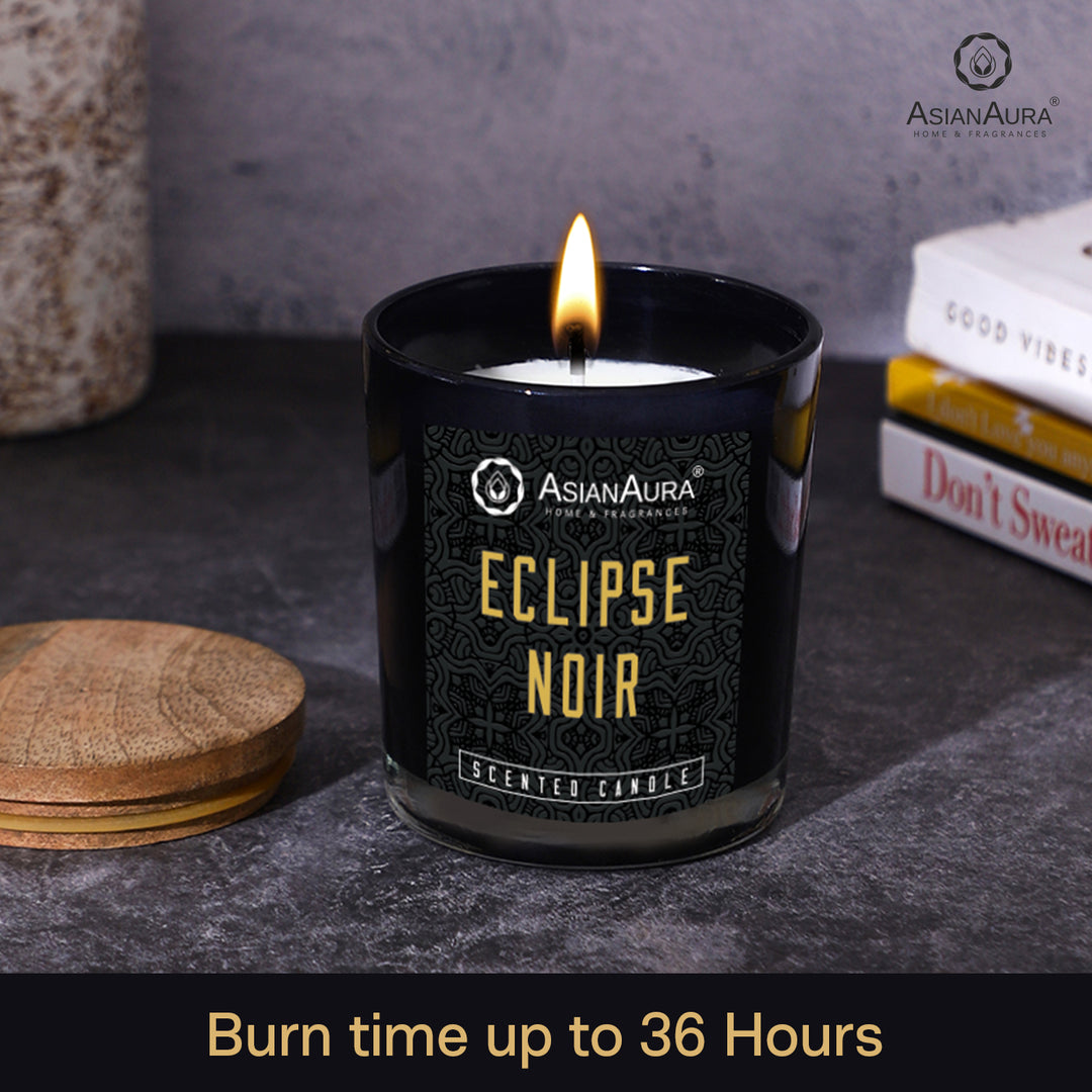 Black Jar Candle with Wooden Lid  - Eclipse Noir