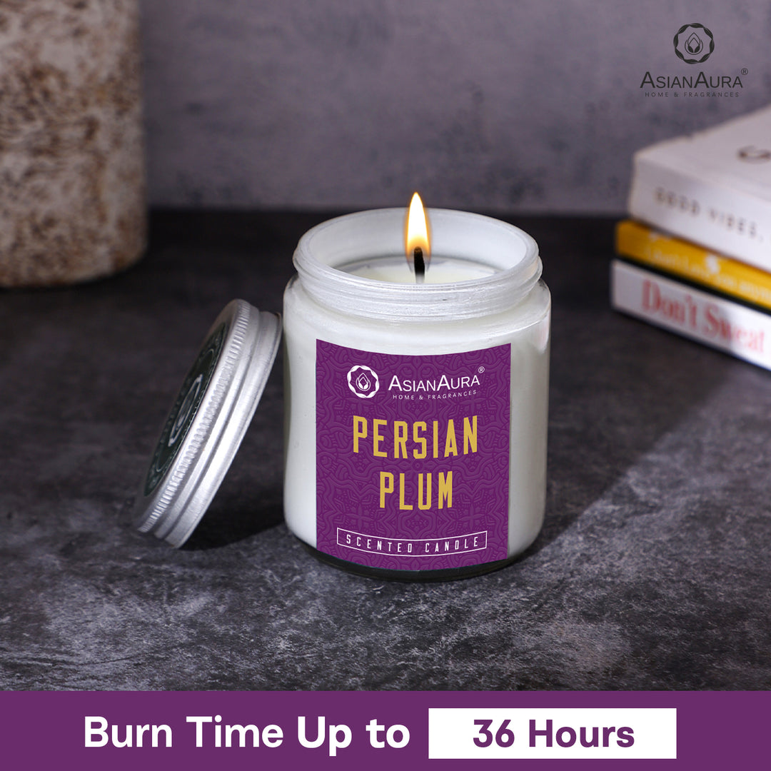 White Screw Jar Candle - Persian Plum