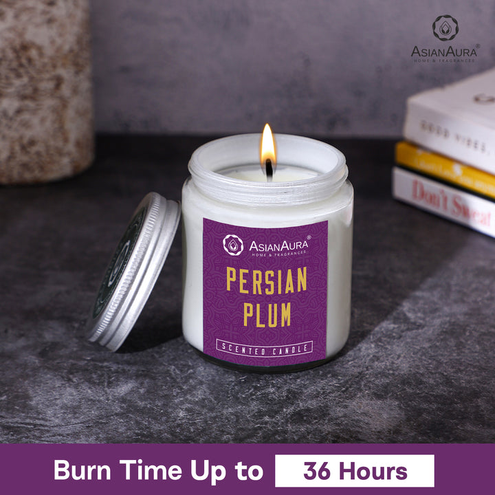 White Screw Jar Candle - Persian Plum