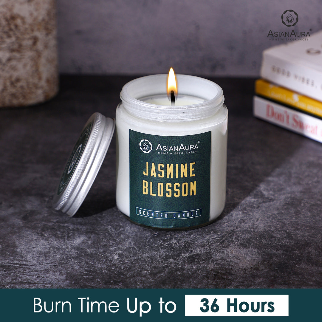 White Screw Jar Candle - Jasmine Blossom