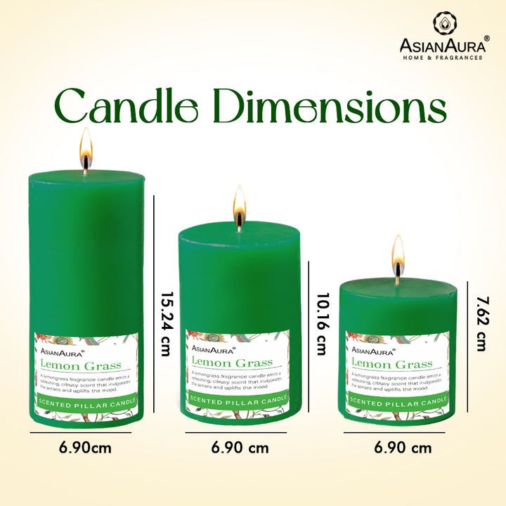 Lemongrass Pillar Candle (Pack of 3)