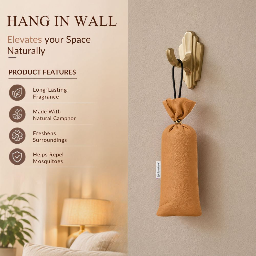 Royal Oud Camphor Air Freshener Pouch | Long-Lasting Camphor Fragrance for Car, Wardrobe, Office, Drawers, Travel Bag & Bathroom | Odour Control & Home Freshener | 1 Pouch